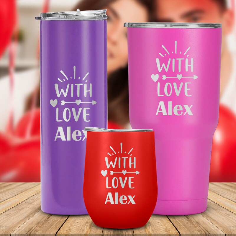 Customized Name With Love Tumbler, A unique Couple Gift, Girlfriend, Boyfriend, Valentines day or Any Special Occasion to express your love